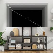 Mueble  with Stand,para Televisor  Pulgadas MuebleMueble Abierto  Niveles,Centro De Entretenimiento para - Negro - Ver 4