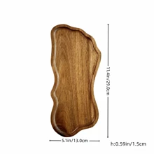 1pc Solid Wood Tray, Wooden Fruit Tray, Wooden Dessert Tray, Multipurpose Snack Tray, Decorative Fruit Plate, Food Platter, Coffee Cup Tray, Tea Cup Tray, Cake Plate, Breakfast Tray, Suitable For Home Kitchen, Hotel Restaurant, Cafe Display Tray, Home Decor, Kitchen Decor