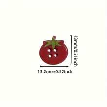 10-Pack 13mm Cute Tomato Design 4-Hole Buttons, Red Resin Craft Buttons For DIY Fashion Apparel And Decorations - Multicolor - View 2