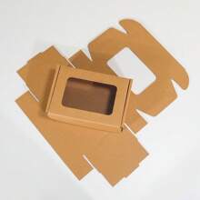 10个棕色窗口纸礼品盒、快递包装盒、包装材料、包装盒、礼品盒、瓦楞纸盒、快递盒、包装盒、飞机盒、瓦楞纸盒、邮政盒 - 棕色 - 查看 8