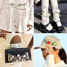 30 piezas de Charms para zapatos para zapatillas - Charms para cordones que contienen lazos/clips/alfileres, charms de decoración para zapatos y hebillas de joyería para zapatos, accesorios DIY para zapatillas - Multicolor - Ver 7