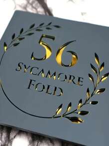 1pc Customized Acrylic Address Plaque - Personalized House Number Sign, Wheat Design, Suitable For Outdoor Decoration, Rural Road/Garden Style Option, Weather-Resistant, Easy Installation, Garden Decor | Modern Address Plaque With Easy Mounting Function, Front Porch Decor,Home Harmony - Multicolor - View 2