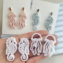 Octopus Squid Seahorse Jewelry Earrings For DIY Earring Making DIY Polymer Clay Jewelry Earring Making Pendant Making Soft Pottery Clay Mold High Precision Knife Mold Clay Knife Polymer Clay Earring Making Tool - Seafood - View 11