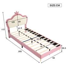 Upholstered Bed With Sturdy Slatted Frame, Single Bed For Boys And Girls, PU Leather Headboard, Metal Support Feet