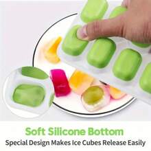 1/4pcs Silicone Ice Cube Mold, Kitchen Stuff, Kitchen Gadgets 00004pcs, Ice Cube Trays, Easy-Release Silicone & Flexible 14-Ice Cube Trays With Spill-Resistant Removable Lid, For Cocktail, Freezer, Stackable Ice Trays With Covers Ice Cube Tray Ice Cube Ice Cube Squishy Ice Cube Mold Ice Cube Mould