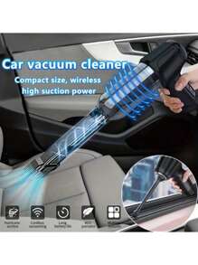 Handheld Vacuum Cleaner, Vacuum Cleaner And Air Duster, Powerful Wet And Dry Handheld Car Vacuum Cleaner With Multi-Nozzle/Small Floor Mop For Car, Home, Office And Pets.