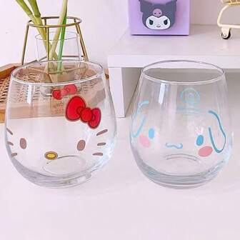 Sanrio Pink Coffee Glass - Kawaii Transparency Glass, Cup For Making Milk Coffee For Women Girls, Simple Sanrio Cup, Water Glass, Cup