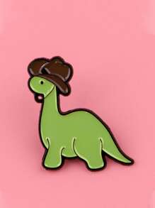 1 pièce Broche épinglette en émail à motif mignon de dinosaure. Épinglettes de revers pour sac à dos, vêtements, accessoires, bijoux dessin animé, décorations de fête, cadeau