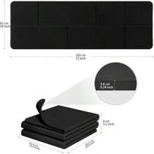 Esterilla de yoga plegable Readaeer para viajes, de 6 mm de grosor con bolsa de transporte, esterilla de ejercicio antideslizante de TPE para Pilates de 72" L x 24" A x 0.24 pulgadas - Negro - Ver 2