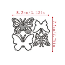 4PCS Metal Butterfly Frame Stamps Cutting Dies Stencils For DIY Scrapbooking, Decorative Embossing, And Handcraft Die Cutting Templates - Silver - View 6