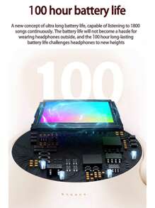 Reletech 极简无线耳机，超长续航，HiFi立体声，低延迟，适用于智能手机、电脑和游戏