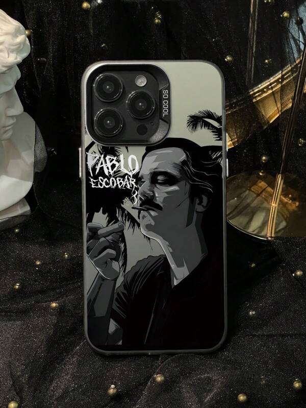 1 Stück Farbblock Handyhülle mit Zwinkermann Motiv, modischer Textdruck schützende Hülle, kompatibel mit Apple iPhone11/12/13/14/15/16/16Pro/16ProMax und Galaxy A05/A15/A25/A35/A53/A54/A55/S23/S24