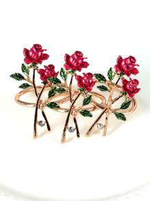 2/4/6 Stücke Rosen Servietten Ringe, doppelrosenförmige Serviettenhalter, Hochzeit Servietten Clips, Dinner Party Servietten Ständer