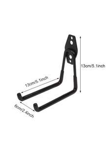 Heavy Duty Steel Garage Hooks - Wall Mounted Tool Storage Rack, Suitable For Power Tools, Ladders, Bicycles Etc. - Easy Installation, Stylish Storage Solution - Black, Multi-Function Hooks | Wall Mounted Hooks | Easy Install Hardware For Hanging Items, Double Layer Wall Mounted Multi-Purpose Storage Rack For Mops, Brooms, Power Tools, Ladders, Bicycles - Powder Coated Steel Tool Hanger Rack, High Load Bearing Capacity - Multicolor - View 8