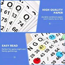 40pcs Non-Repeating Number Bingo Cards, Unique Blackjack Cards, Lottery Number Playing Cards, Suitable For Family Holiday Parties, Outdoor Travel Games, Best Gift - Multicolor - View 3