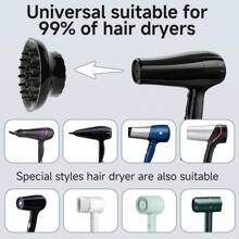 Difusor de cabelo, acessório difusor para secador de cabelo, difusor de cabelo para cabelos cacheados, difusor universal para secador de cabelo de 1,4-2,6" cabelos longos, grossos, cacheados e ondulados, acessório de cabelo para mulheres, preto