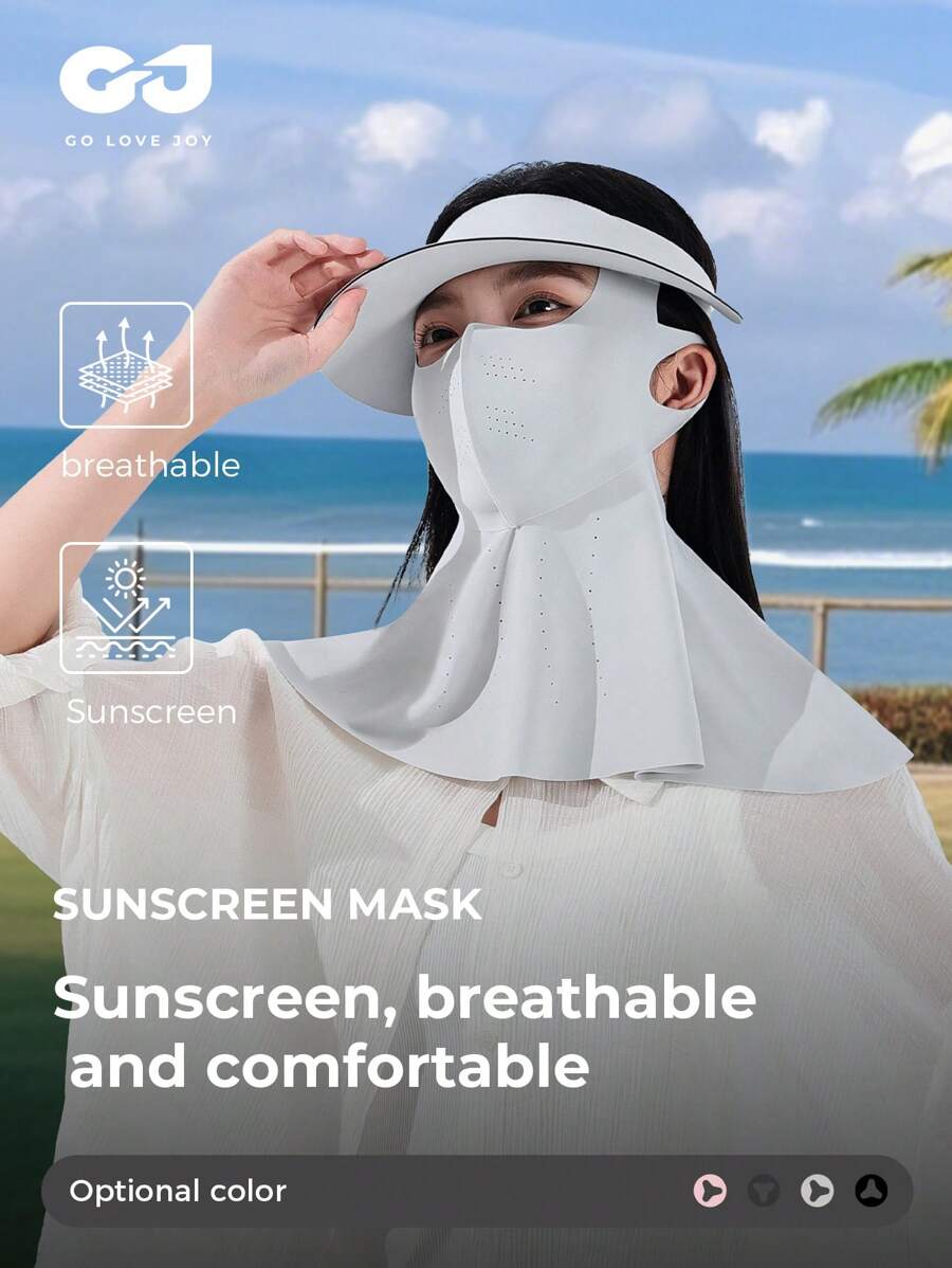 GOLOVEJOY 1pc Summer New Full Face Sun Protection Hat, Women Breathable Fabric UV Protection Neck Cover Detachable Brim Hat - Suitable For Cycling, Camping, Hiking, Mountaineering, Outdoor Activities - Multicolor - View 1