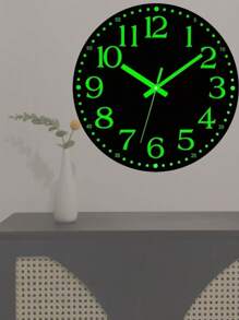 ساعة حائط مضيئة، بتصميم صامت] ساعة حائط مضيئة بقطر 10 إنش و 12 إنش، لا يشتمل على بطاريات AA ، قطعة واحدة - صامتة بدون طقطقة، أرقام ومؤشرات مضيئة، بتصميم مسطح علوي ساعة رقمية ساعة منبه لديكور الغرفة