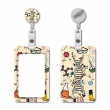 DNA Chemie Badge Clip, Met Lock Roll Clip, Werknemer Badge Clip Ring, ID Kaart Clip Box, Verpleegkundige Arts Kantoor, School Leraar Naam, Creditcard Zakje