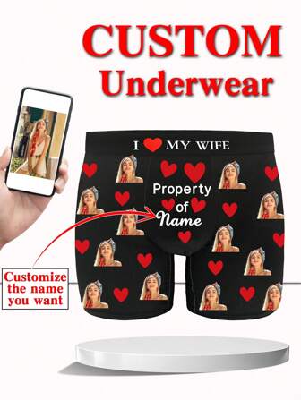 1 pieza Calzoncillos con diseño personalizado de cara para hombres, calzoncillos tipo bóxer con diseño de cara de dibujos animados de fresa personalizada, calzoncillos personalizados para esposo, ropa interior personalizada con foto, calzoncillos con diseño de cara personalizada, calzoncillos tipo bóxer con caras divertidas personalizadas, regalo de aniversario, regalo de San Valentín, regalo de cumpleaños, regalo de boda, regalo para mejor amigo, regalo para novio, regalo para esposo, regalo para él, 1 pieza, perro, colorido, lindo, ambiente navideño en el hogar