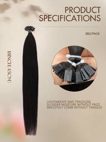 50pcs/Pack Human Hair Extensions, Flat Tip Extensions, 14-22 Inches Straight Hair, Keratin Bonded Extensions, Invisible F-Tip Real Human Hair Extensions - Multicolor - View 7