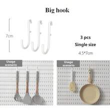 Najlepiej sprzedający się artykuł do domu, Basic Living 1 szt. montowany na ścianie i bez wiercenia plastikowa tablica perforowana, zestaw akcesoriów o wielu kombinacjach, uniwersalna tablica perforowana do przechowywania z różnymi pudełkami do przechowywania i metalowymi haczykami, odpowiednia do warsztatu garażowego/organizacji i przechowywania w kuchni domowej/biurze/pokoju rzemieślniczym/łazience (28*28 cm)