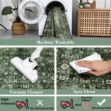 Machine Washable Living Room Carpet Vintage Printed Carpet Oriental Floral Carpet Soft Non-Linting Carpet With Non-Slip Backing For Bedroom Hallway Dining Room Office - màu xanh lá - Xem 5