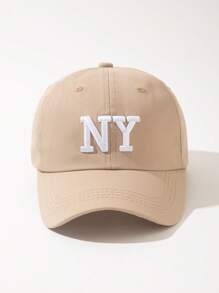 Gorra de béisbol de estilo callejero para mujer con bordado NY, lisa, ideal para primavera/verano, con protección solar transpirable y para atuendos diarios - Nueva York - Ver 2