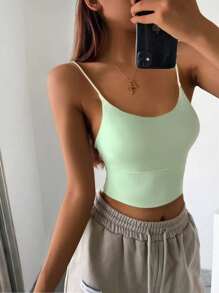 Women's Summer Fashion Backless Sexy Halter Underwear, Thin With Chest Pad Integrated, Ice Silk Solid Color Vest