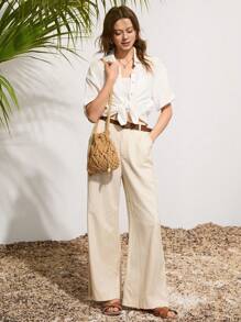 女士编织小手提包，新款时尚柳条斜挎包，小众小众沙滩单肩包，百搭方形信封式别致斜挎包，沙滩度假包，沙滩钱包，夏季、度假和日常使用的完美之选 - 卡其色 - 查看 7