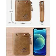 Mens RFID Blocking Leather Wallet Credit Card ID Holder Zipper Purse Waterproof
