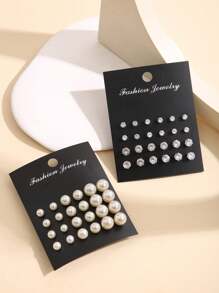 48 Stücke Zirkonia & Kunstperlen Ohrstecker Set, Urlaub, Party, Date, Tägliches Tragen Geschenk
