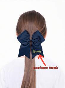 1pc Embroidered Big Cheer Bows Ribbon Ponytail Bow Hair Band For Cheer Cheerleading Hair Bow Softball Gifts Bow Blanks To Design Custom Personalized Hair Ring With Name,Gift For Kids