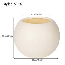 1 pieza Maceta de cerámica extra grande, Maceta de plástico con bola de piedra artificial, Maceta de pie para planta artificial, Maceta redonda de plástico de doble capa de gran diámetro, Maceta para suculentas con bandeja, Maceta para árbol, Bola redonda grande para decoración del hogar, Maceta para planta artificial verde para hotel
