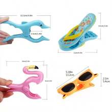 1/4pcs Beach Towel Clips, Decorative Windproof Clips, Portable Chair Clips, Plastic Clothespin, Suitable For Beach Chairs, Laundry Room, Picnic Vacation, Swimming Pool, Cruise, Durable Summer Beach Accessory