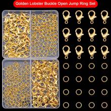 Conjunto de anillos de salto con cierre de langosta, 150 piezas/caja, 100 anillos de salto + 50 cierres de langosta para hacer joyas de pulseras y collares de bricolaje, color plateado