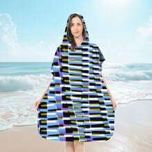 1 halat de baie de schimb, poncho de surf absorbant de apă, halat de baie cu glugă cu uscare rapidă, subțire, ușor, rezistent la vânt și UV, moale și cald, potrivit pentru înot, duș, scufundări, surfing pe plajă, călătorii de vară, vacanță, decor baie, articole esențiale pentru plajă