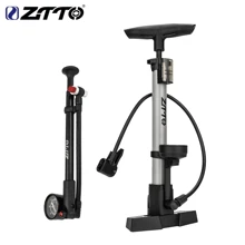 ZTTO 自行车落地式轮胎充气泵，带气压表，适用于山地车前叉和后避震器，高压气流充气泵，兼容法式和美式气嘴 - 彩色 - 查看 1