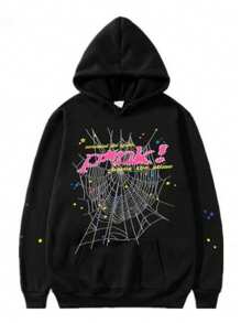 NEW Hip Hop Spider Hoodies Set Y2k Hoodie ,Tracksuit Pullover Sweatshirt And Trousers For Men Or Women Matching Hoodies For Couples Casual Unisex - màu đen - Xem 1
