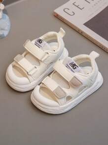 新款时尚儿童平底凉鞋，女童运动宝宝凉鞋，柔软防滑鞋底，舒适夏季沙滩凉鞋 - 白色 - 查看 3