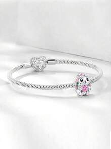 1 PC S925 Sterling Silver Delicate And Colourful Animals Beads Pendant Charm Pendant Ball Suitable For Bracelets DIY Women's Jewelry - Silver - View 5