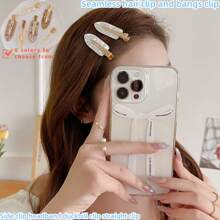 12pcs/2pcs/1pc Women's Graphic Fashion Hair Clips, Simple Mixed Color Hair Clips, Seamless Side Bangs Claw Clips, Side Clip Headpieces Claw Clips, Elegant Acrylic Hair Clip Set - Multicolor - View 5