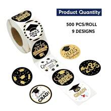 2025 Graduation Stickers, 2025 Graduation Labels, Round Adhesive Stickers, Gift Packaging Bag Labels, Gift Tags, Graduation Congratulations Stickers, Graduation Decorative Stickers, Sealing Stickers, Self-Adhesive, Class Of 2025, Envelopes, Graduation Cards, Graduation Cap Stickers, Graduation Ceremony & Party Decorations, Graduation Gifts, Holiday Decorations, 2.5cm/3.5cm
