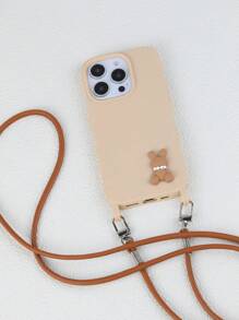 Handy-Hülle mit Hasen-Motiv und handgefertigtem Schlüsselband für iPhone 13, 14, 15, 16 Pro Max