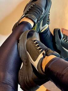 Women's Chunky Sneakers Metallic - 黑色/銀色 - 查看 1