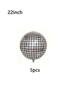5pcs/10pcs Disco Ball Balloons 4D Sphere Mirror Metal Balloons, Different Sizes Mixed, Disco Laser Foil Balloons For 70s Disco Ball, Metallic Disco Theme Party Decoration, Birthday Party Decoration, Wedding Decoration - Multicolor - View 15