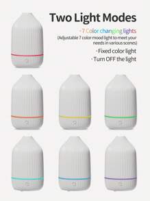 1 Stück weißer Aroma Diffuser, vasenförmiger Ultraschall-Nebelbefeuchter mit LED-Licht-Dekoration für Zuhause
