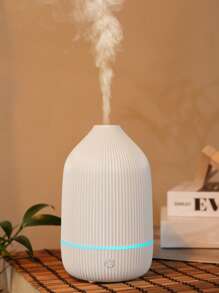 1 Stück weißer Aroma Diffuser, vasenförmiger Ultraschall-Nebelbefeuchter mit LED-Licht-Dekoration für Zuhause