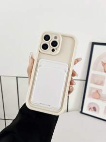 1个纯色多巴胺磨砂钱包式手机壳，简约干净设计，兼容 16 Pro Max国际版，非国内版 - 白色 - 查看 2