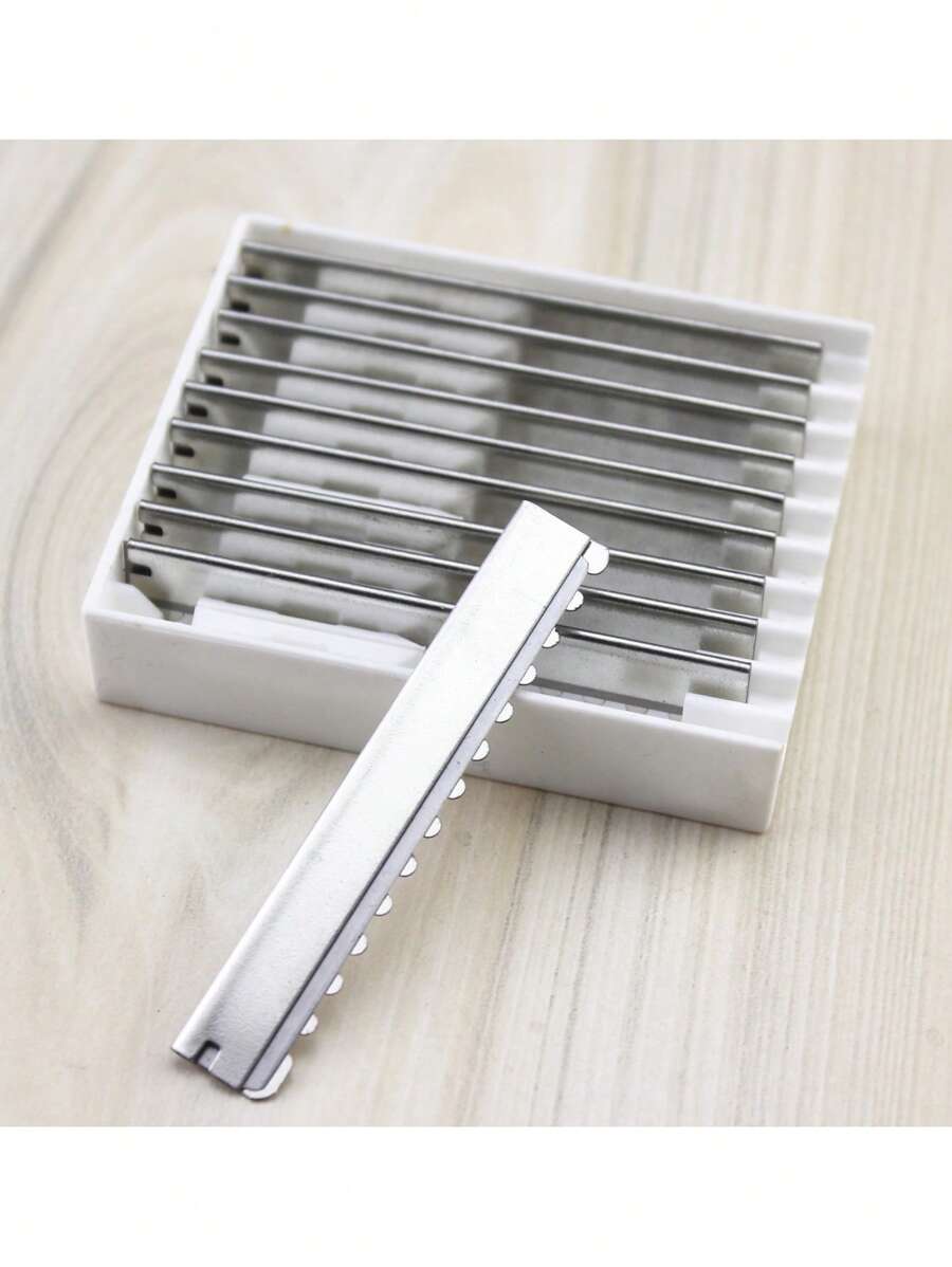 10片/盒不锈钢理发刀片，多款式美容美发沙龙剃须刀片，返校季，旅行度假必备，女士美发配件，后梳，吹风机，头发，理发师，边缘梳，造型梳，吹风机，美发用品，发胶，卷发产品，美发设备，剪发剪刀，圣诞节，理发店，美发，吹风机，发刷，理发师，美发设备，发型，美发，理发师，理发师配件，理发店，美发设备